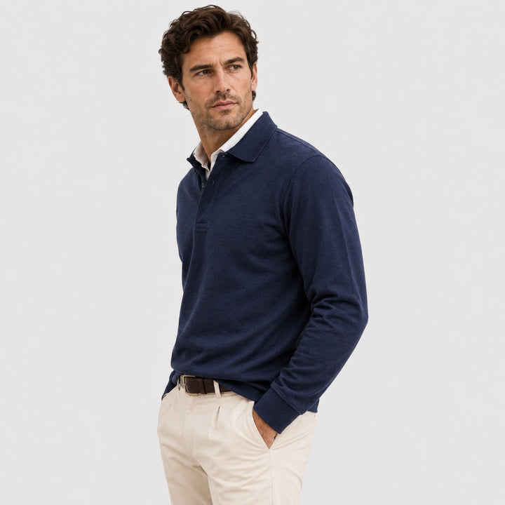 João | Polo de Manga Comprida Homem Clássico