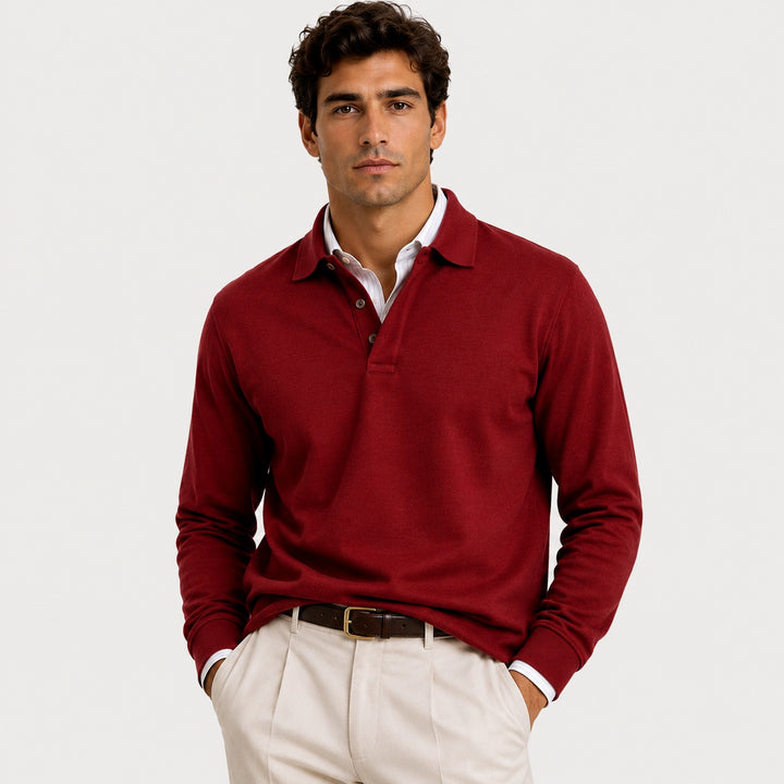 João | Polo de Manga Comprida Homem Clássico