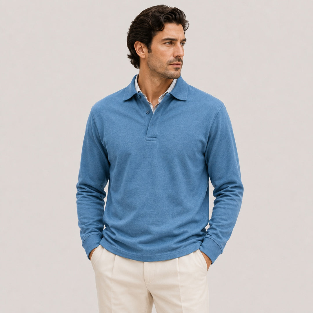 João | Polo de Manga Comprida Homem Clássico