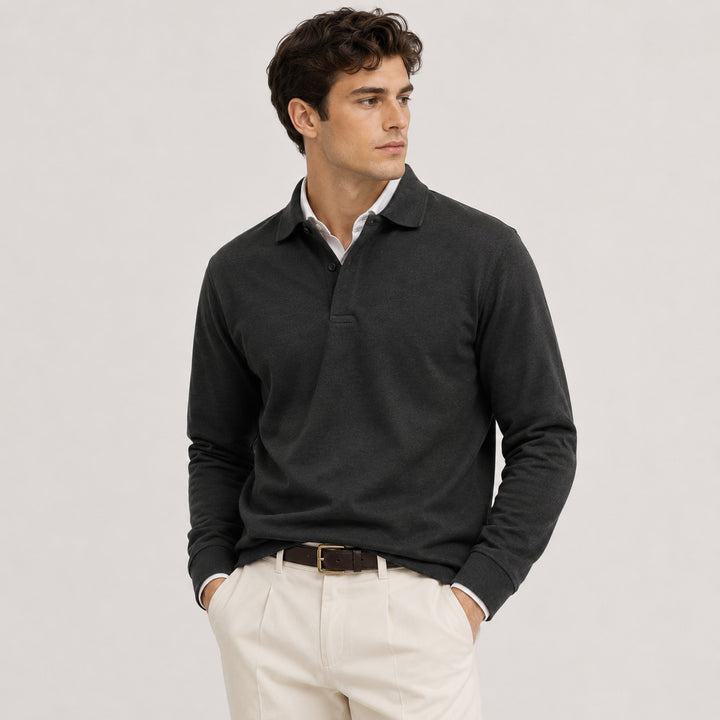 João | Polo de Manga Comprida Homem Clássico