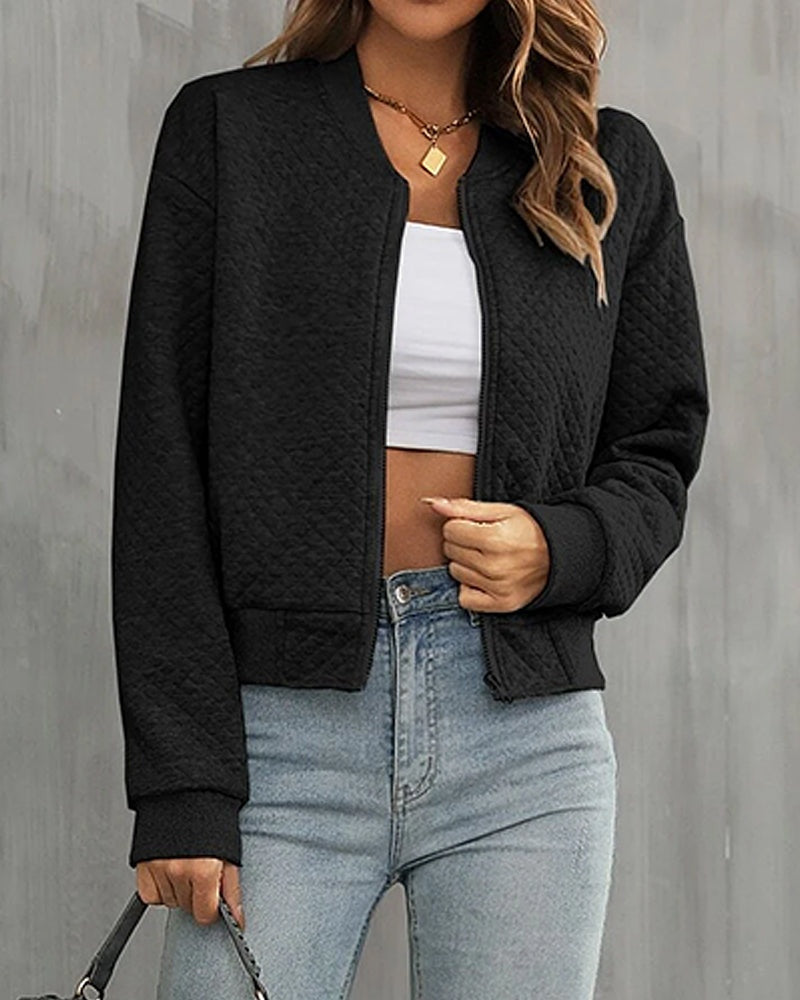 Lara | Bomber Acolchoada Mulher Fecho Completo Textura Matelassé