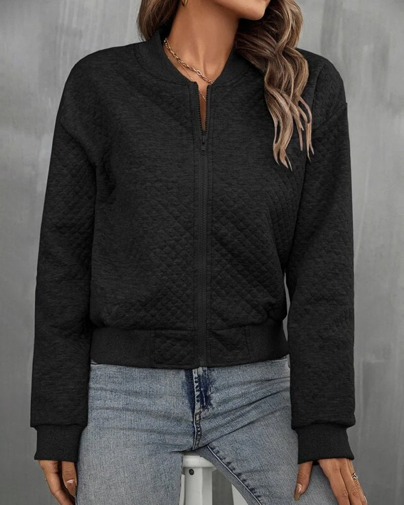 Lara | Bomber Acolchoada Mulher Fecho Completo Textura Matelassé
