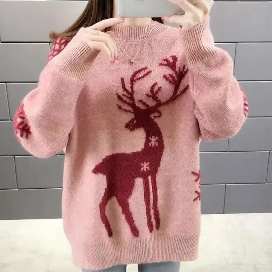 Lara | Camisola de Malha Mulher Oversize Rena Estampada