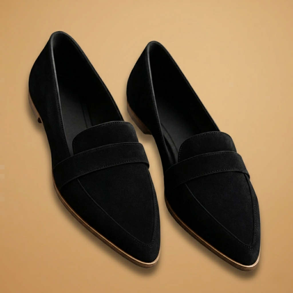 Lara | Mocassins de Camurça Mulher Bico Pontiagudo
