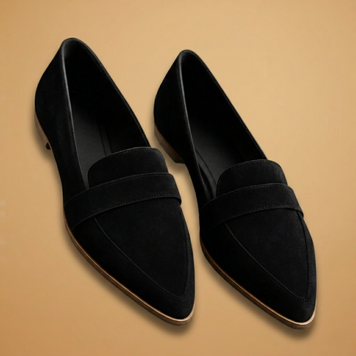 Lara | Mocassins de Camurça Mulher Bico Pontiagudo