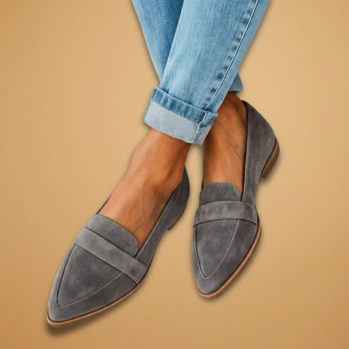 Lara | Mocassins de Camurça Mulher Bico Pontiagudo