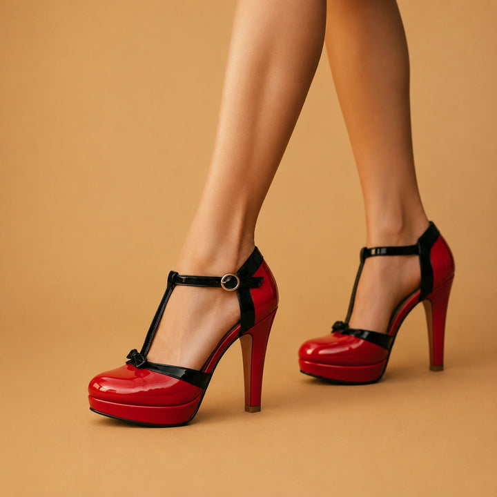 Lara | Sapatos de Salto Alto Plataforma Mulher Tira T