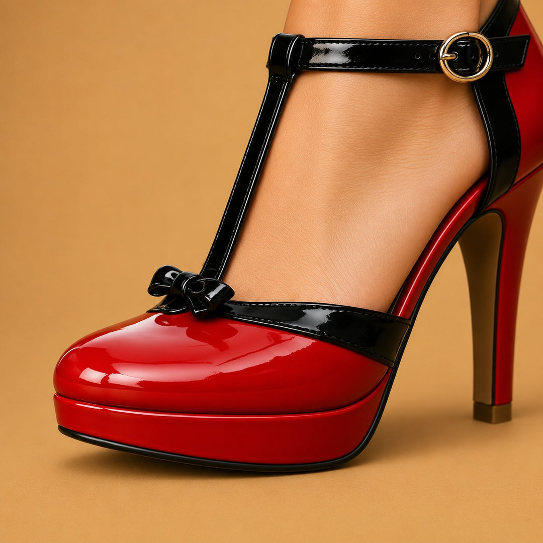 Lara | Sapatos de Salto Alto Plataforma Mulher Tira T