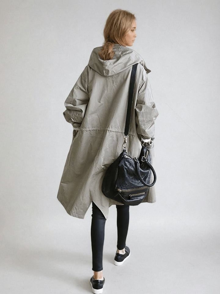 Laura | Trench Coat Comprido Mulher com Capuz Oversize