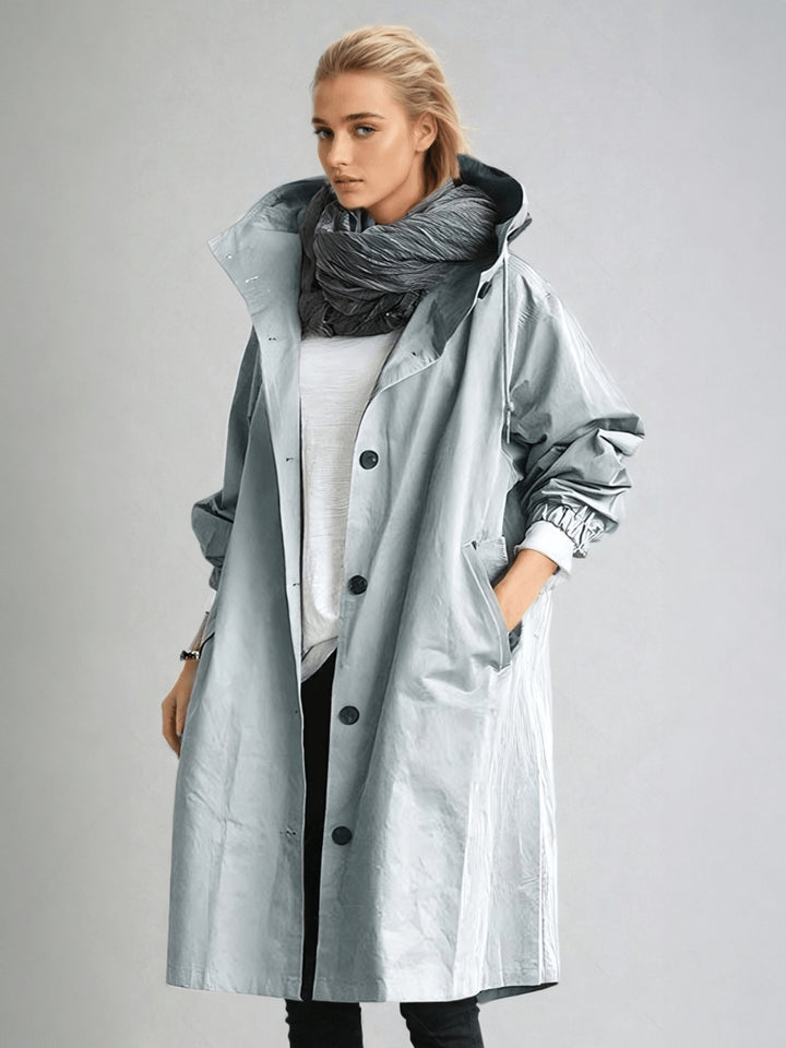 Laura | Trench Coat Comprido Mulher com Capuz Oversize