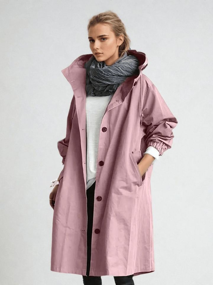 Laura | Trench Coat Comprido Mulher com Capuz Oversize