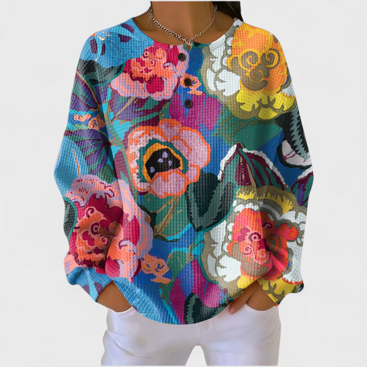 Leonor | Camisola de Natal Mulher Estampado Natalício Manga Comprida