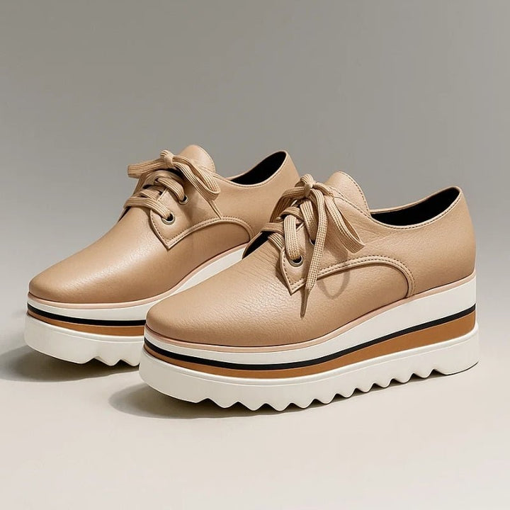 Leonor | Sneakers de Plataforma Mulher Atacadores Oxford