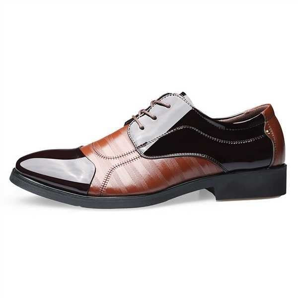 Luís | Sapatos Oxford de Couro Lacado Homem Bico Fino