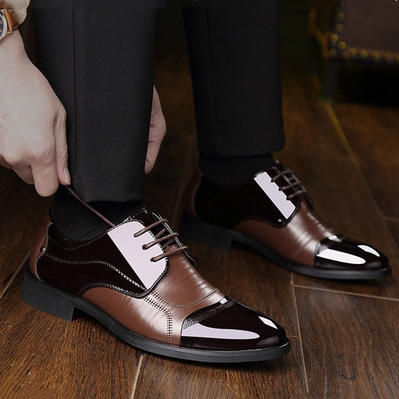 Luís | Sapatos Oxford de Couro Lacado Homem Bico Fino