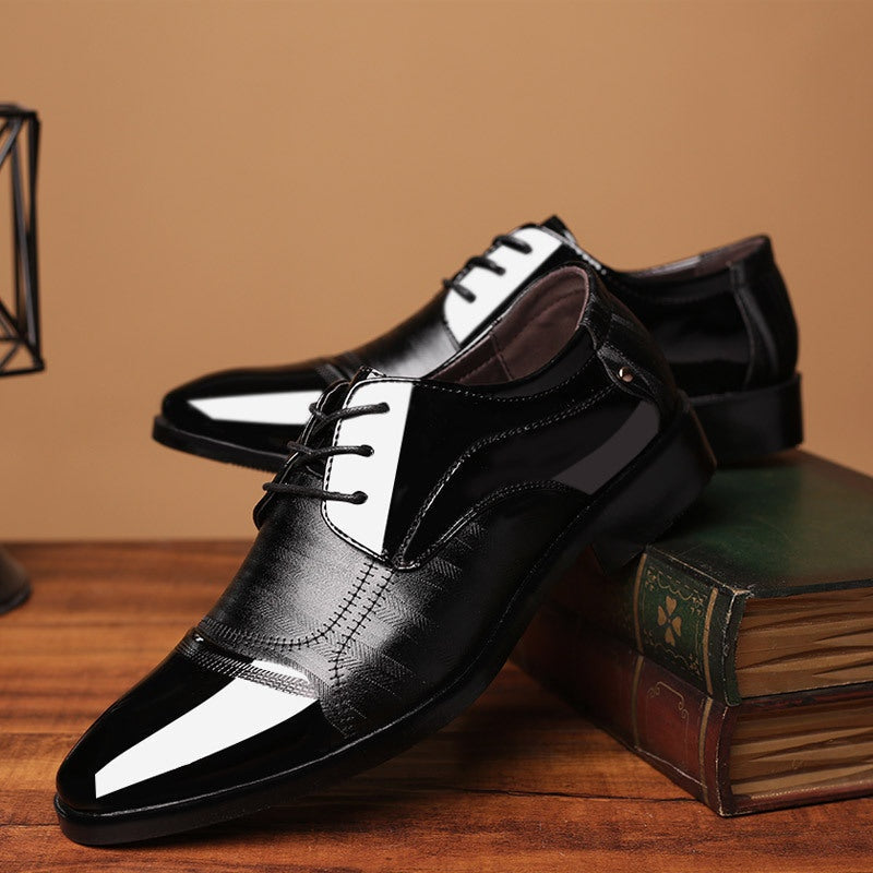 Luís | Sapatos Oxford de Couro Lacado Homem Bico Fino