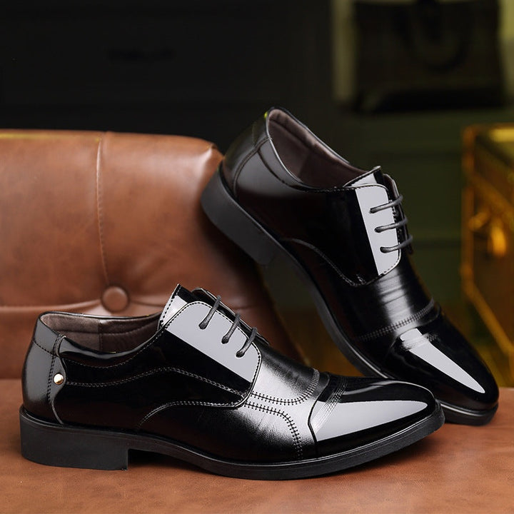 Luís | Sapatos Oxford de Couro Lacado Homem Bico Fino