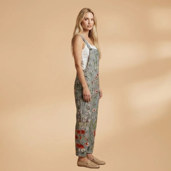 Carmela | Macacão Estampado Floral Mulher Pernas Largas