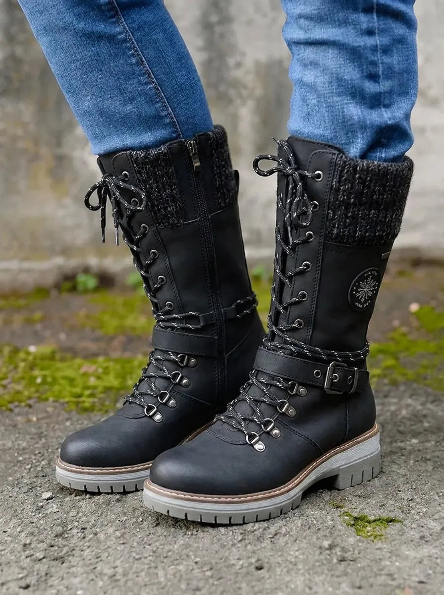 Madalena | Botas Impermeáveis Mulher Cano Alto com Atacadores