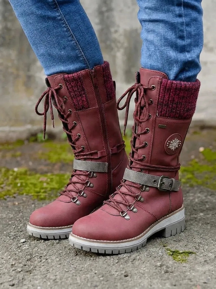 Madalena | Botas Impermeáveis Mulher Cano Alto com Atacadores