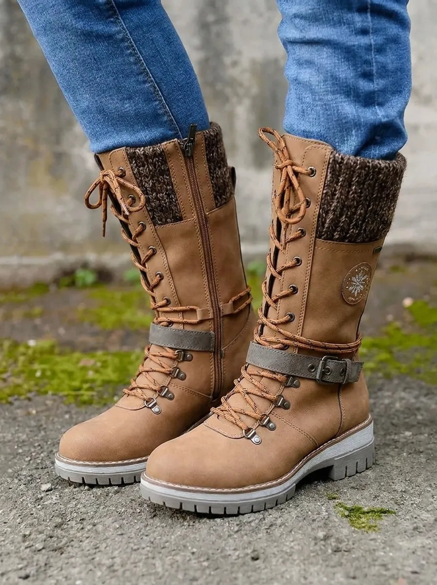 Madalena | Botas Impermeáveis Mulher Cano Alto com Atacadores