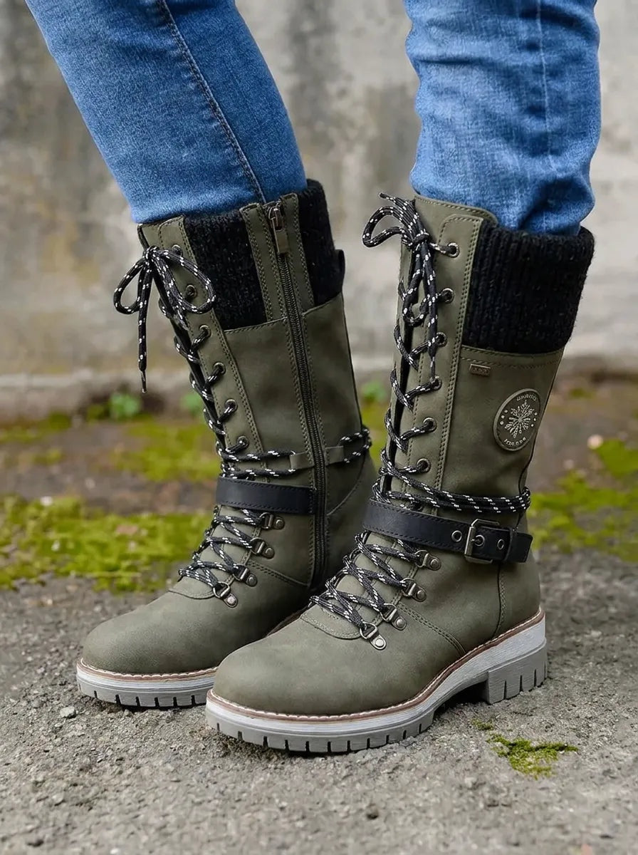 Madalena | Botas Impermeáveis Mulher Cano Alto com Atacadores