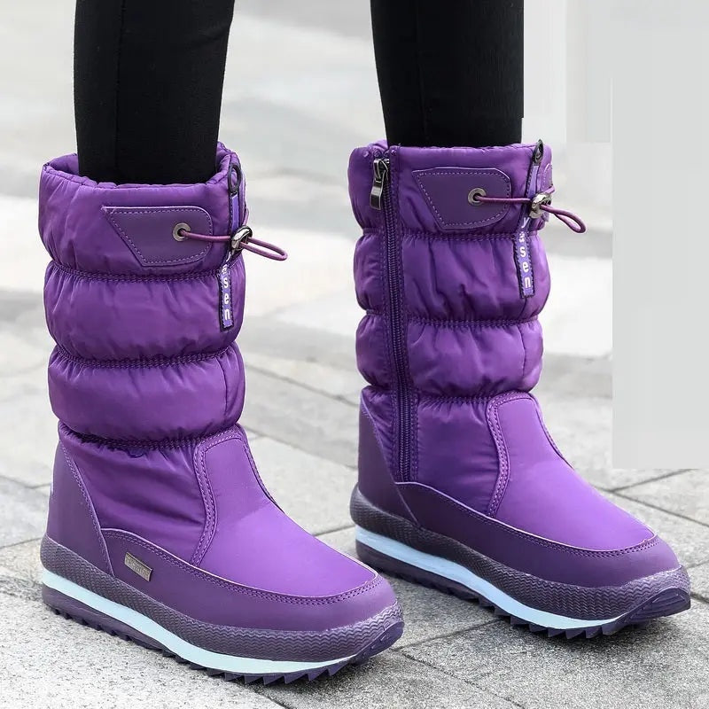 Manuela | Botas de Neve Impermeáveis Mulher Cano Médio Acolchoadas