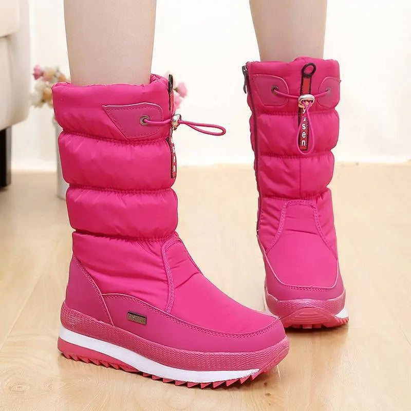 Manuela | Botas de Neve Impermeáveis Mulher Cano Médio Acolchoadas