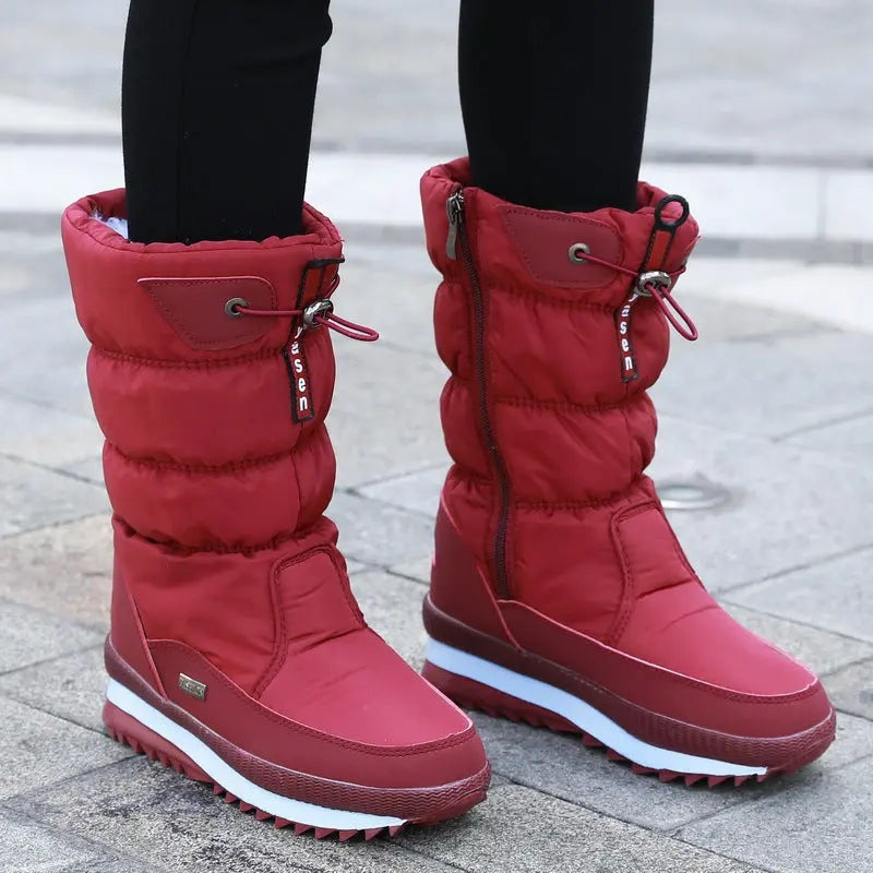Manuela | Botas de Neve Impermeáveis Mulher Cano Médio Acolchoadas
