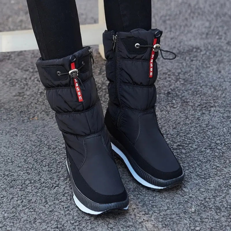 Manuela | Botas de Neve Impermeáveis Mulher Cano Médio Acolchoadas