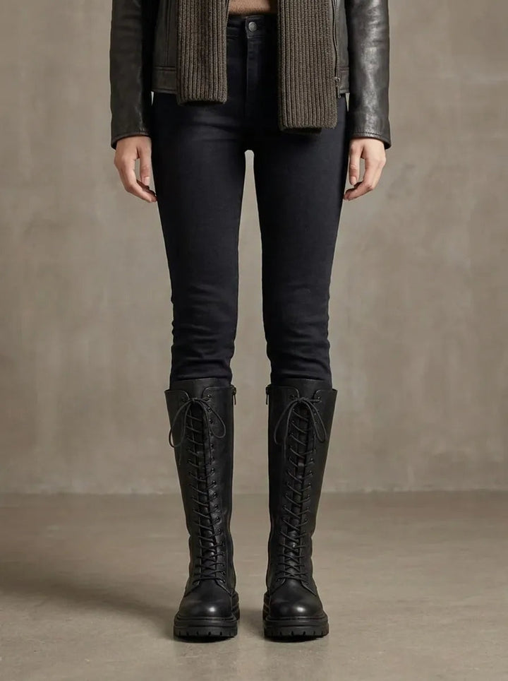 Margarida | Botas Chelsea Cano Alto Mulher Atacadores Sola Plataforma