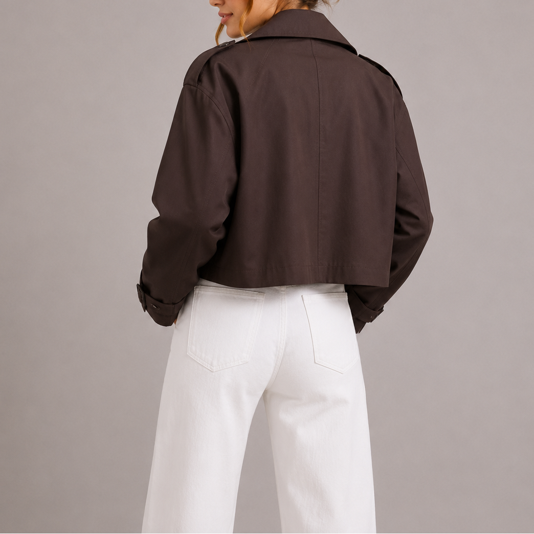 Margarida | Trench Coat Curto Mulher Dupla Botonadura