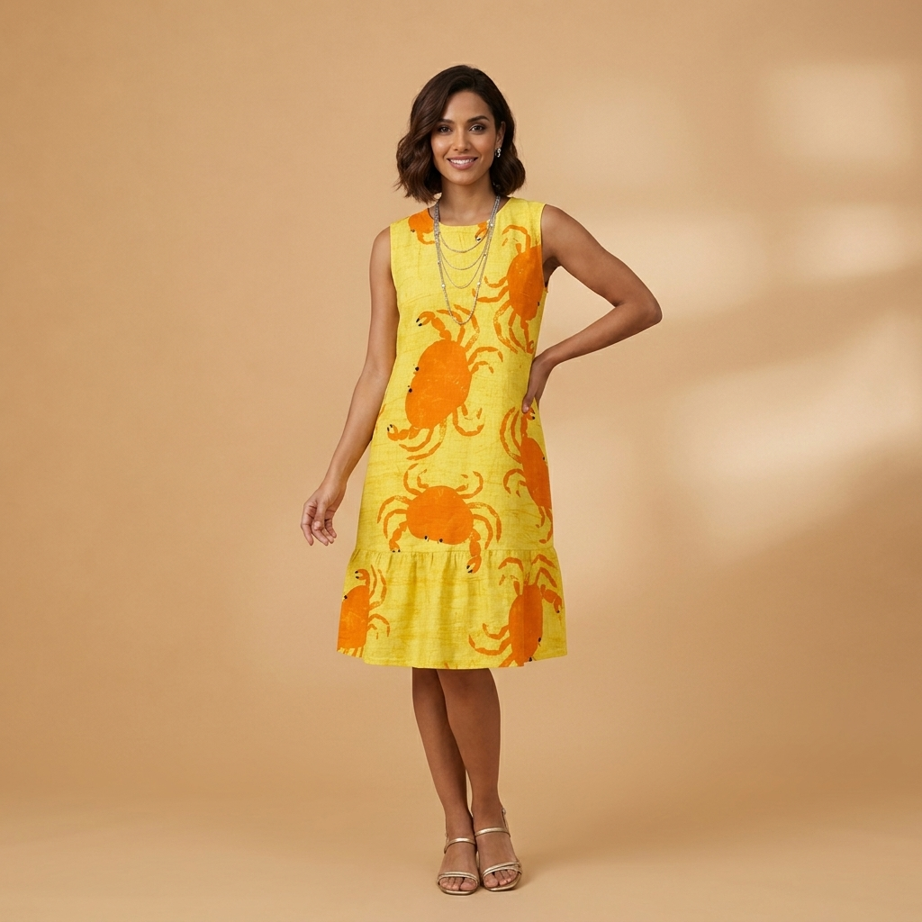 Maria | Vestido de Verão Estampado Mulher Sem Mangas