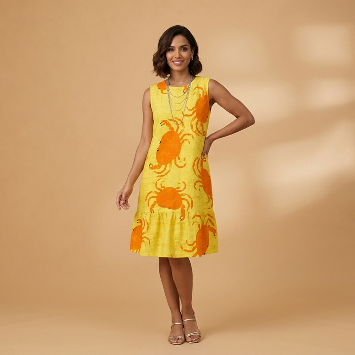 Maria | Vestido de Verão Estampado Mulher Sem Mangas