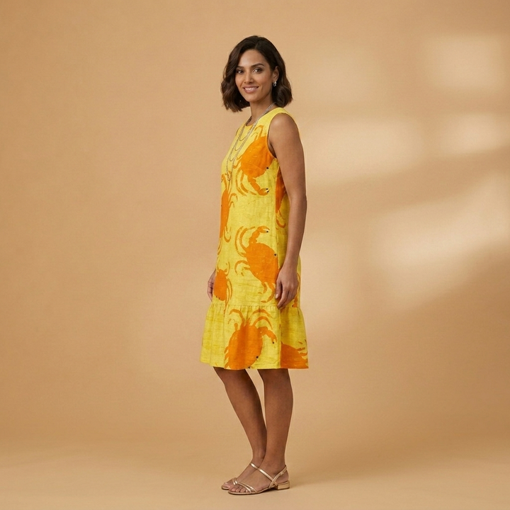 Maria | Vestido de Verão Estampado Mulher Sem Mangas