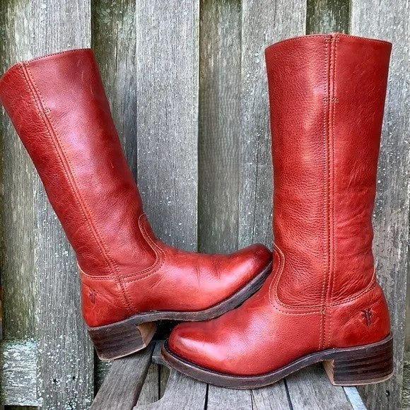 Mariana | Botas de Couro Cano Alto Mulher Salto Bloco