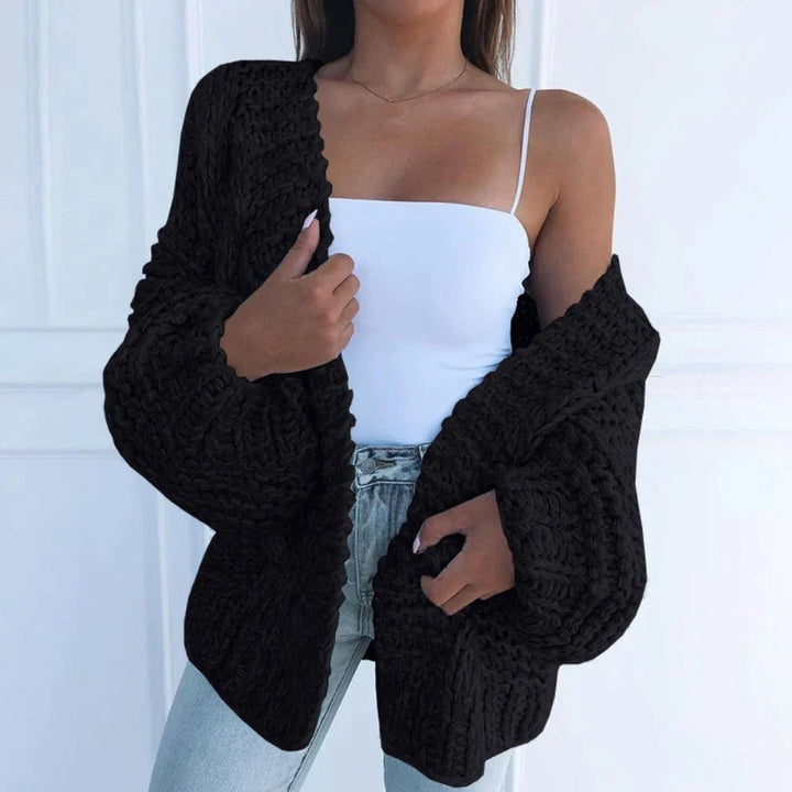 Mariana | Casaco de Malha Grosso Mulher Oversize Aberto