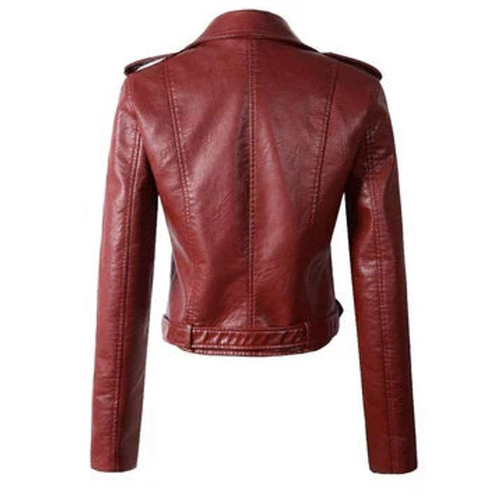Mariana | Jaqueta Biker de Couro Sintético Mulher com Cinto