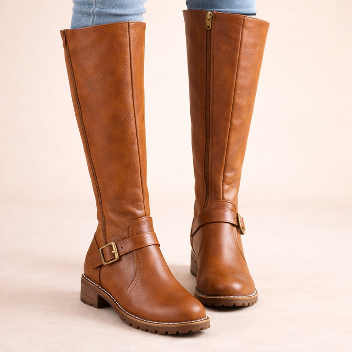 Marta | Botas Chelsea de Pele Mulher Cano Alto Fivela