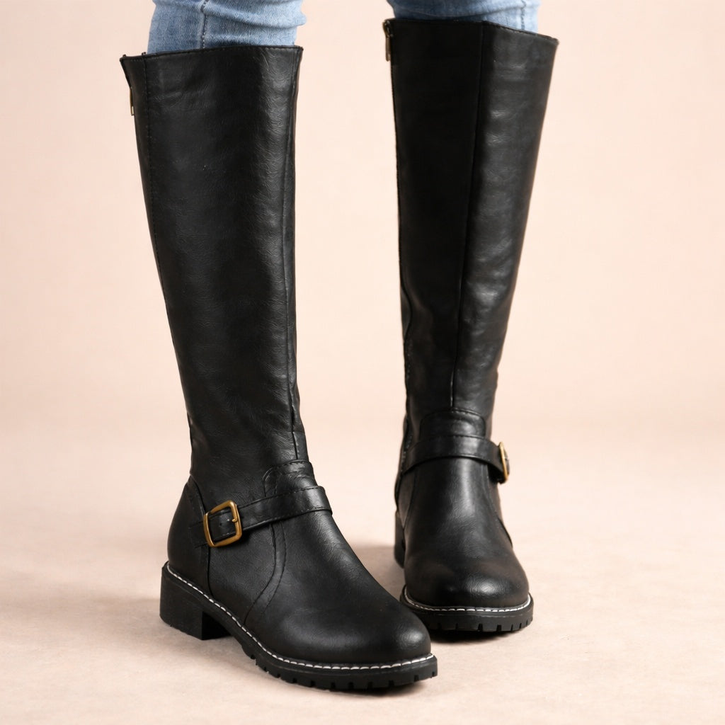 Marta | Botas Chelsea de Pele Mulher Cano Alto Fivela