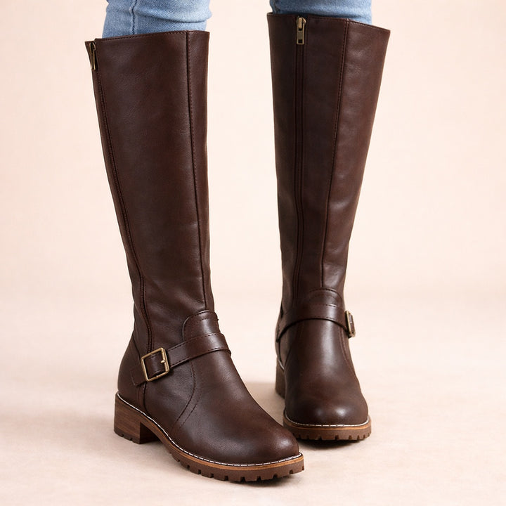 Marta | Botas Chelsea de Pele Mulher Cano Alto Fivela