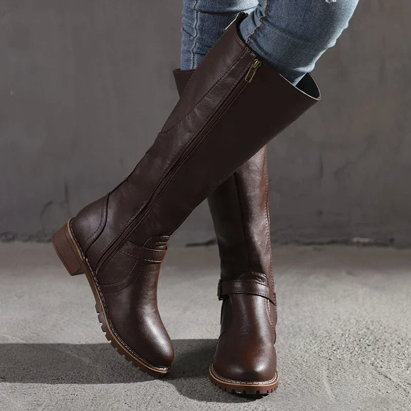Marta | Botas Chelsea de Pele Mulher Cano Alto Fivela