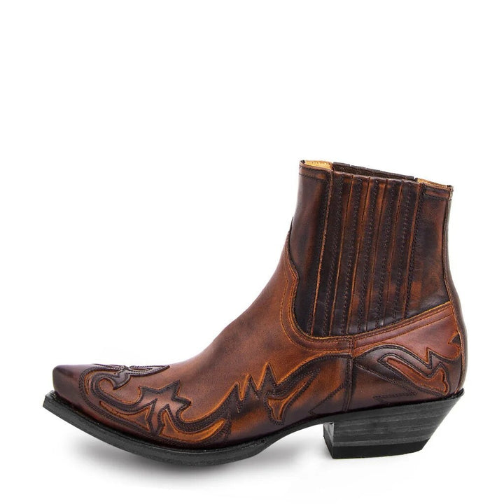 Marta | Botas Cowboy de Pele Mulher Botim Bico Fino