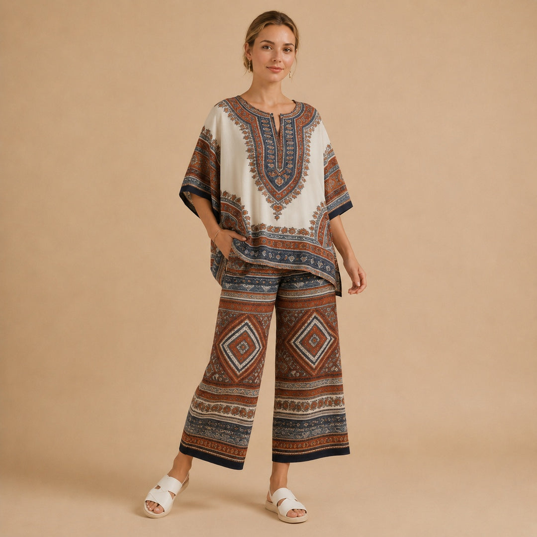 Marta | Conjunto Tie Dye Duas Peças Mulher Manga Larga