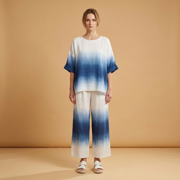 Marta | Conjunto Tie Dye Duas Peças Mulher Manga Larga