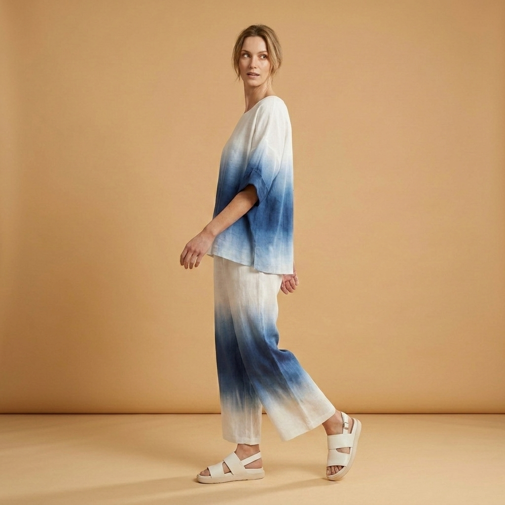 Marta | Conjunto Tie Dye Duas Peças Mulher Manga Larga