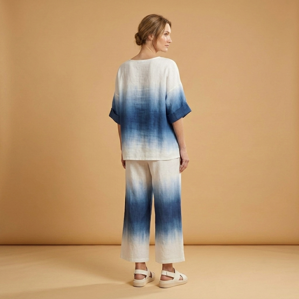 Marta | Conjunto Tie Dye Duas Peças Mulher Manga Larga