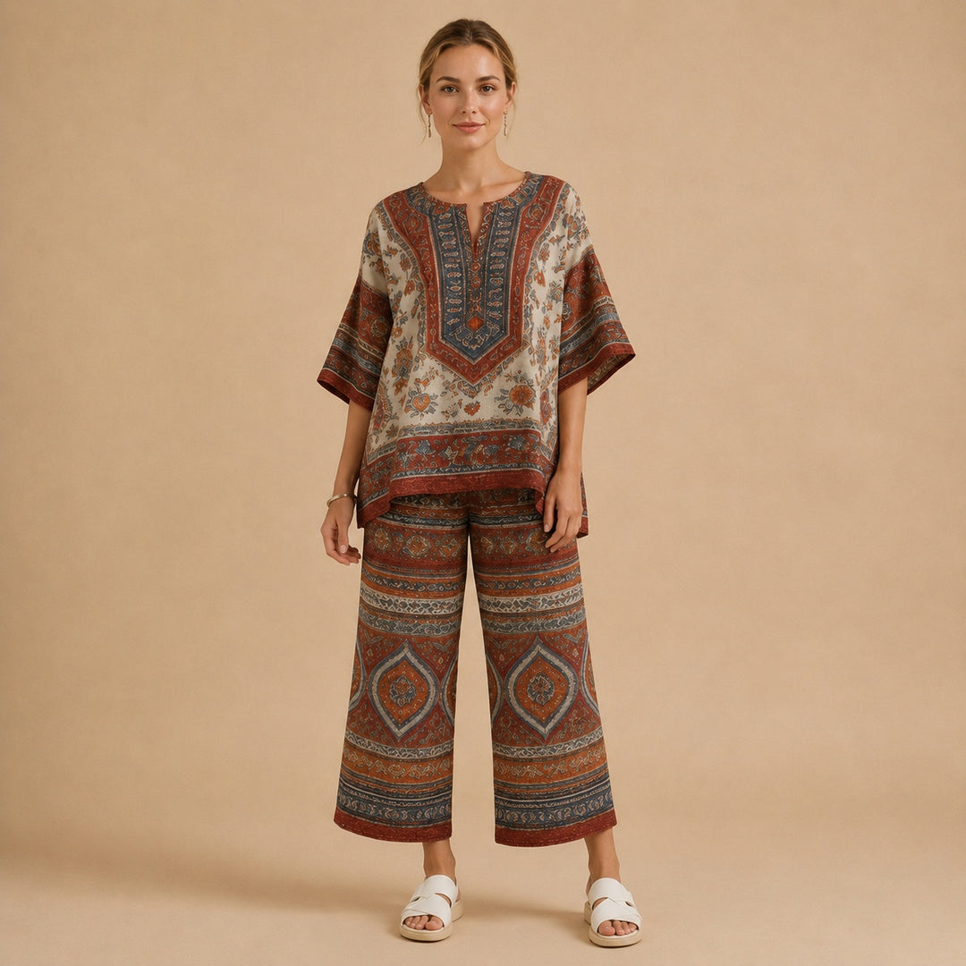 Marta | Conjunto Tie Dye Duas Peças Mulher Manga Larga