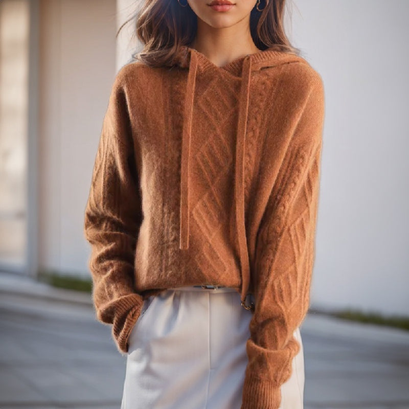 Marta | Hoodie de Malha com Capuz Mulher Manga Longa