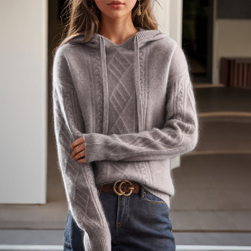 Marta | Hoodie de Malha com Capuz Mulher Manga Longa